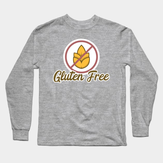 Gluten Free Anti Wheat Symbol Long Sleeve T-Shirt by glutenfreegear